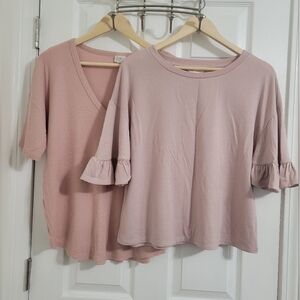 Women's Light Lilac Tops- Set Of 2
